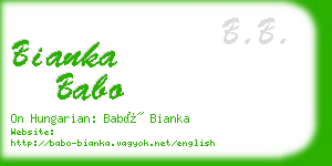 bianka babo business card